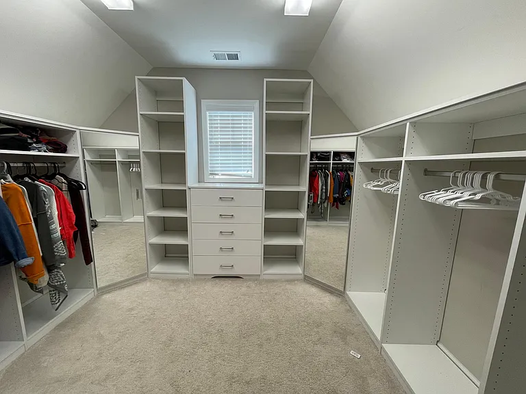 Master closet, custom cabinets