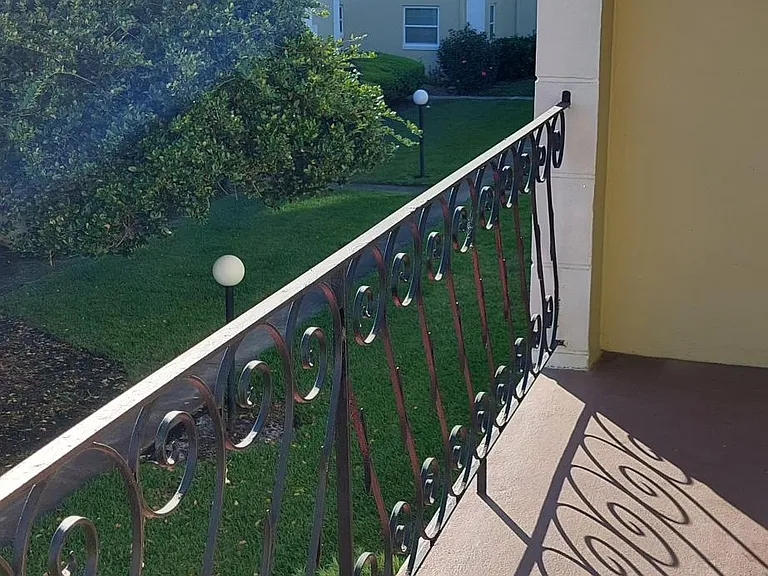 Back porch that looks on courtyard.