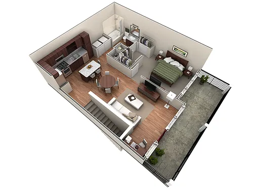 Floor plan 1 BR Designer Overlook