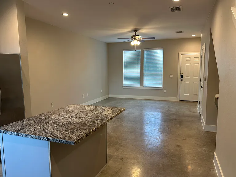 Looking at dining and living room from the kitchen door