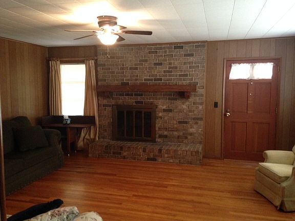 brick wood burning fireplace