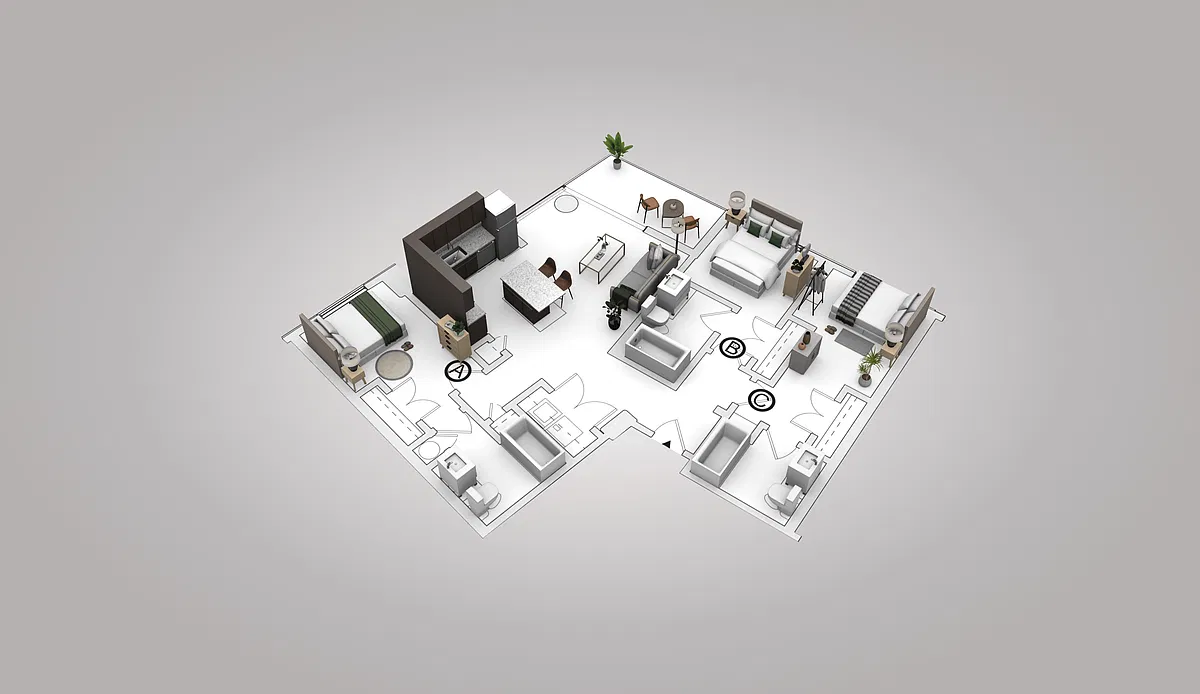 Floor plan Co-living 3B