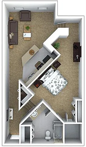 Floor plan Marlboro Classic -1 Bed 1 Bath