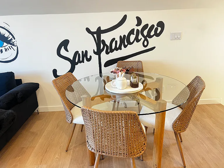 The apartment can be rented furnished or unfurnised