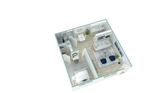Floor plan 1BD, 1BTH R1