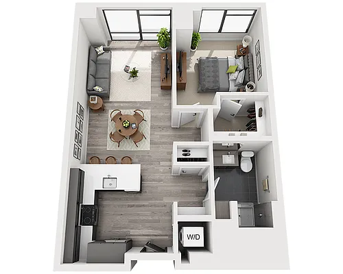 Floor plan One Bedroom A1AU