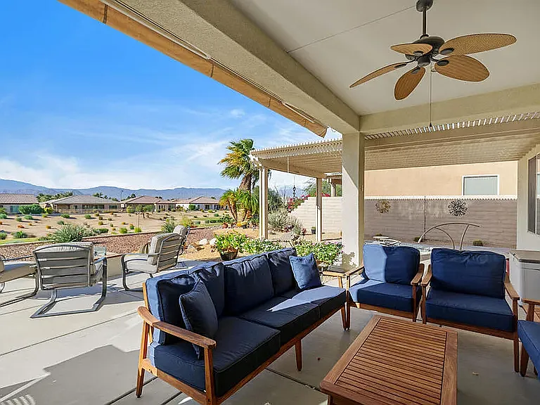 Covered patio with fan