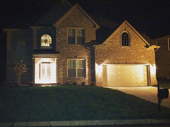 Front elevation at night