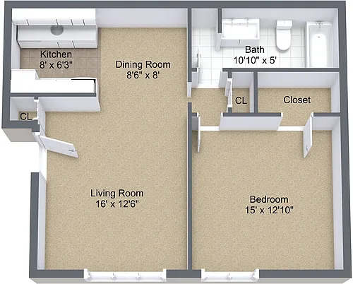 Floor plan One Bedroom