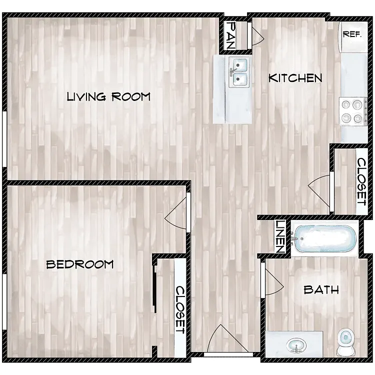 Floor plan 1 Bedroom