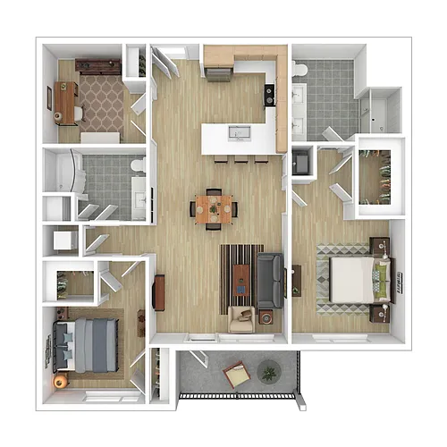 Floor plan 2x2 Den