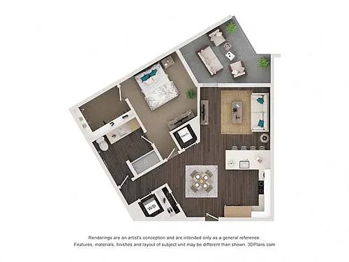 Floor plan A5 1x1 807 SF