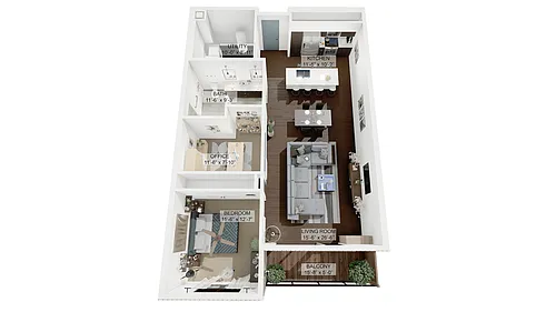 Floor plan 1 Bedroom 1 Bathroom