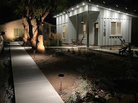 Front walk at night