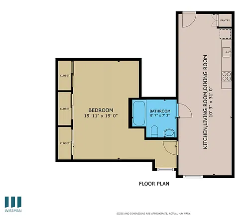 Floor plan One-Bedroom One-Bathroom - A
