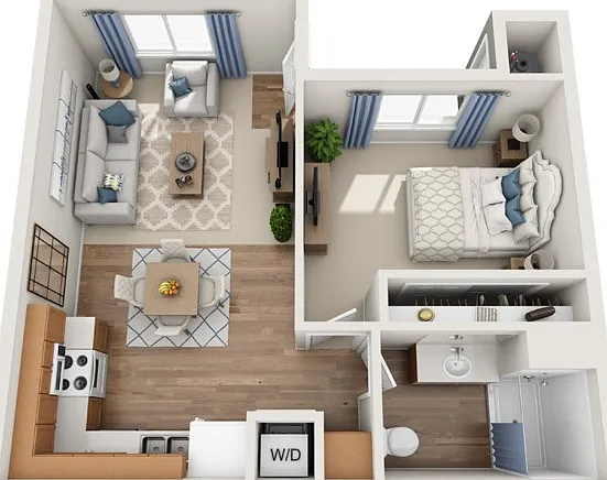 Floor plans are artist's rendering. All dimensions are approximate. Actual product and specifications may vary in dimension or detail. Not all features are available in every apartment. Prices and availability are subject to change. Floor plans are artist