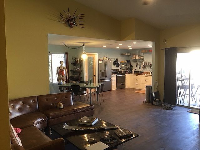 Living room into kitchen