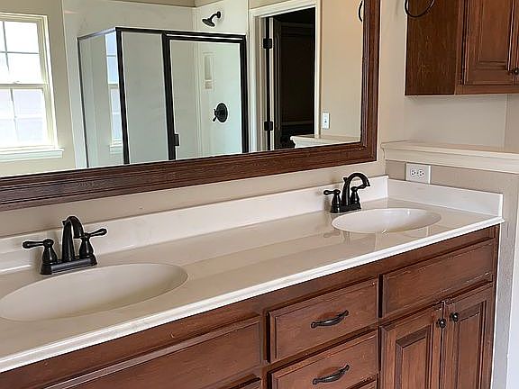 His and her vanities area