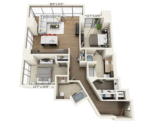 Floor plan Two Bedroom B2C