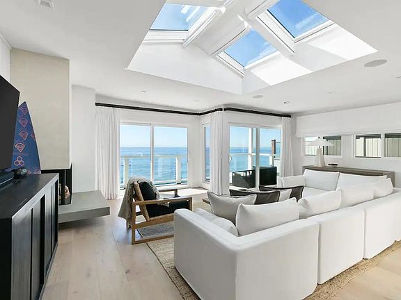 Modern beach decor throughout
