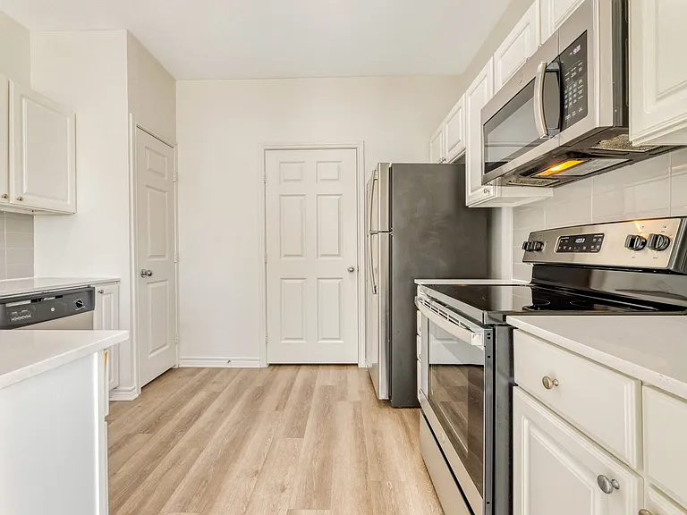 Chef inspired kitchens feature stainless steel appliances and an abundance of counter space for food prep.