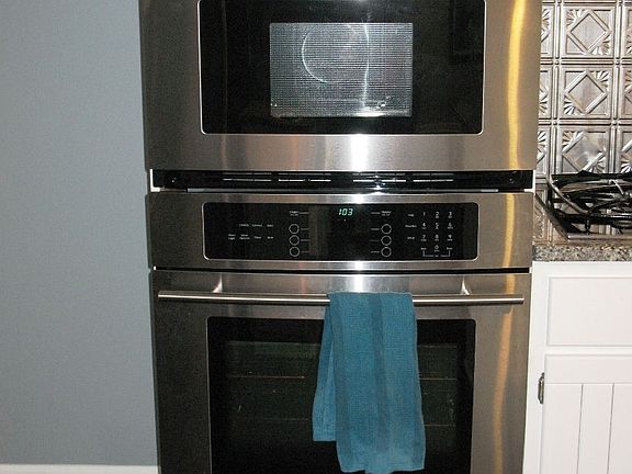 Stainless Wall Oven and Microwave Above