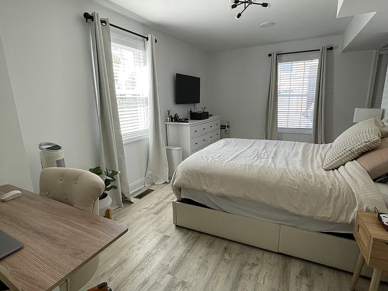 Oversized primary bedroom with great natural light