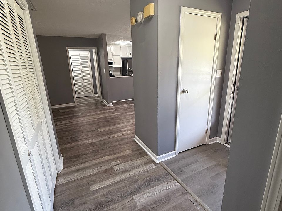 The view of the coat closet and small entrance way.