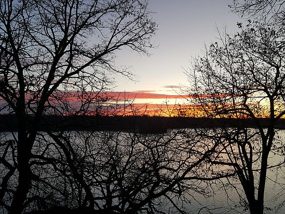 Winter sunrise from deck