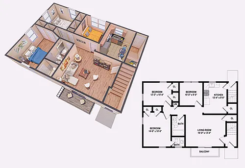 Floor plan 3 Bedroom