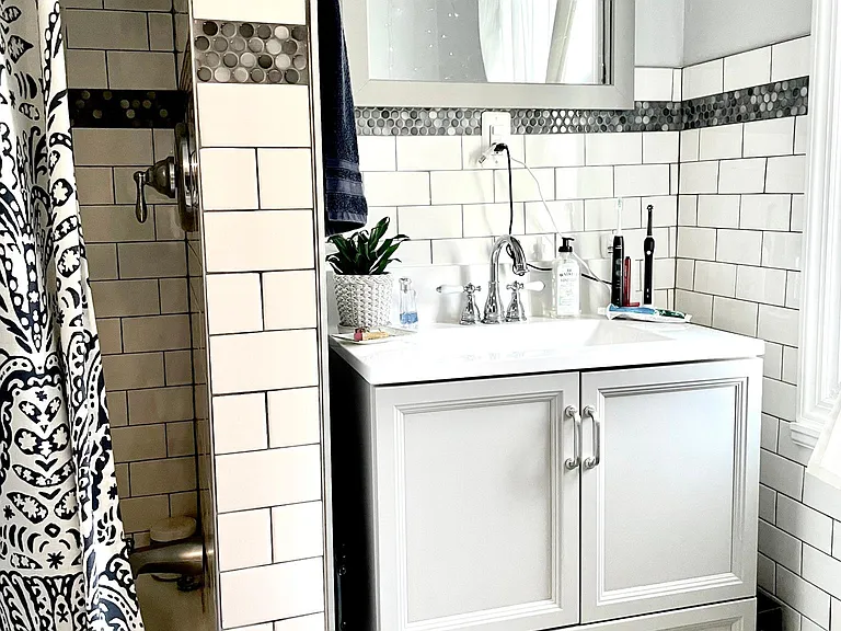 Completely renovated bathroom.