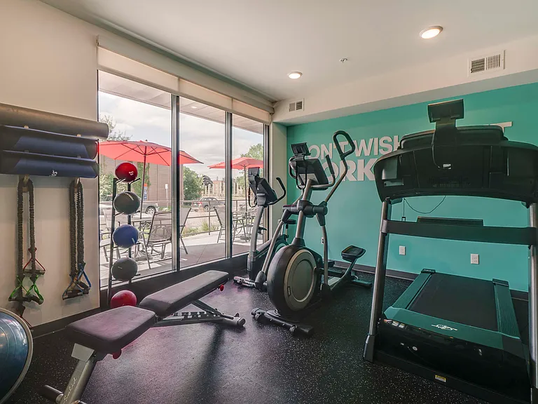 Get a workout in with our convenient fitness center.