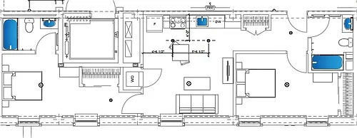 Floor plan Two Bedroom 22B - 22C