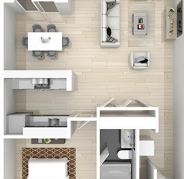 1 Bedroom x 1 Bathroom 1 Bedroom x 1 Bathroom