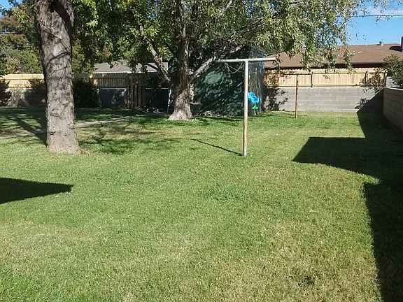 Backyard clothes line.