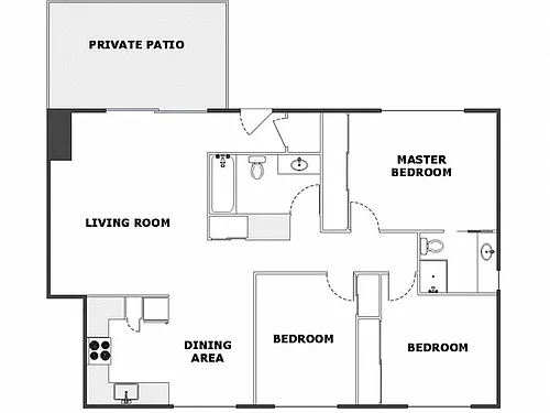 Floor plan 3 Bedrooms 2 Baths
