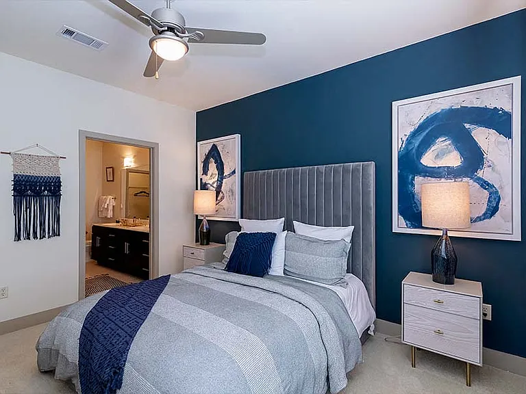 Ceiling fans are also featured in bedrooms along with large walk-in closets