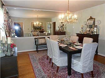Dining Room W/ Custom Window Treatments