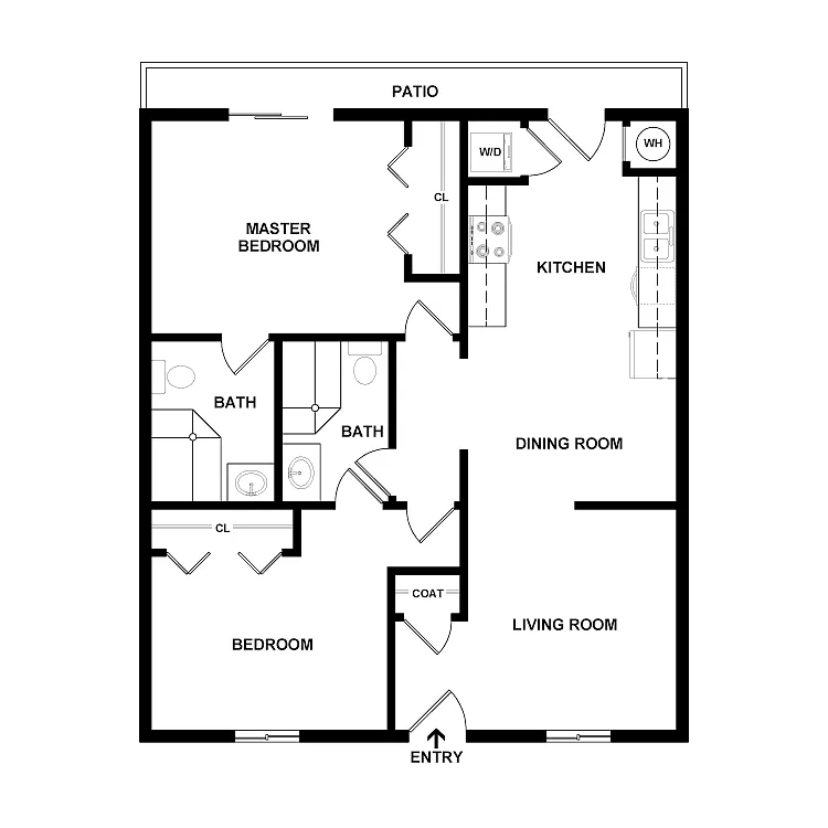 Floor plan 2 Bedroom 2 Bathroom A