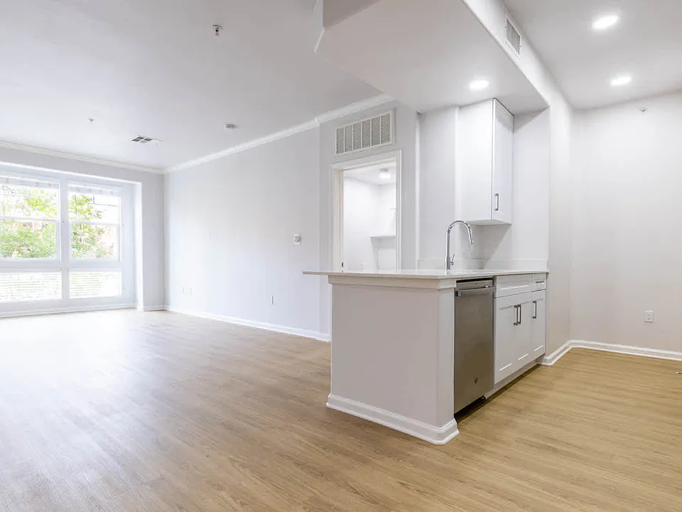 Kitchen and Living Room with Hard Surface Flooring