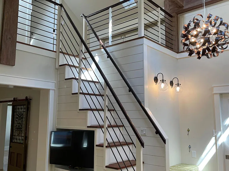 Ladder to loft in front entry