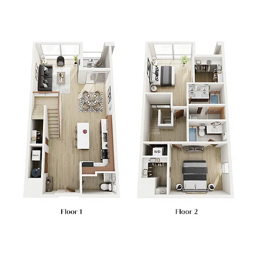 Floor plan Two Bedroom Two and a Half Bathroom Loft
