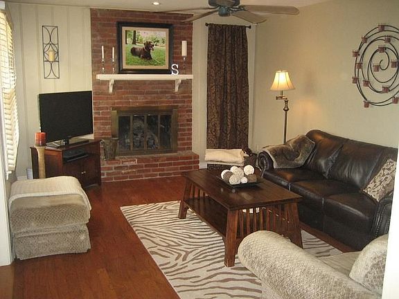 Living room with fireplace