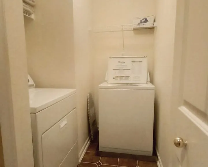 Full size washer and dryer in this property