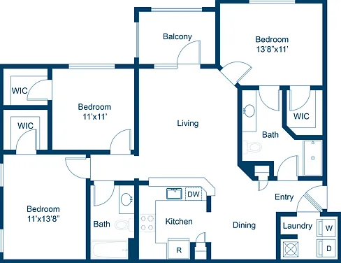3 Bedroom | 2 Bath | 1223 SF 3 Bedroom | 2 Bath | 1223 SF