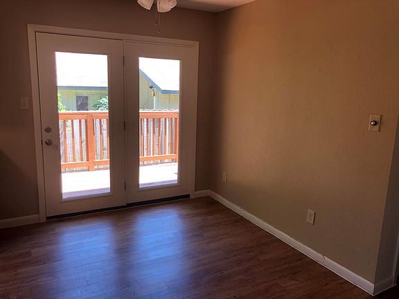 Outside deck with fenced yard