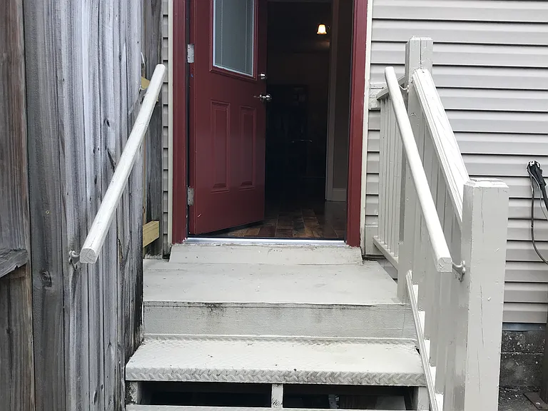 Back patio door and steps