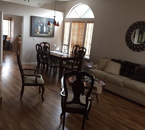 Living room, dining area