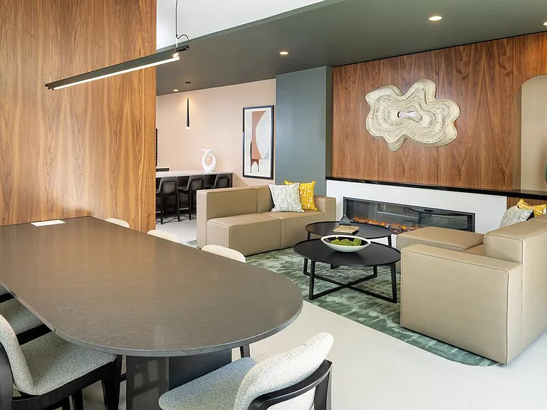 Resident lounge with multiple seating areas