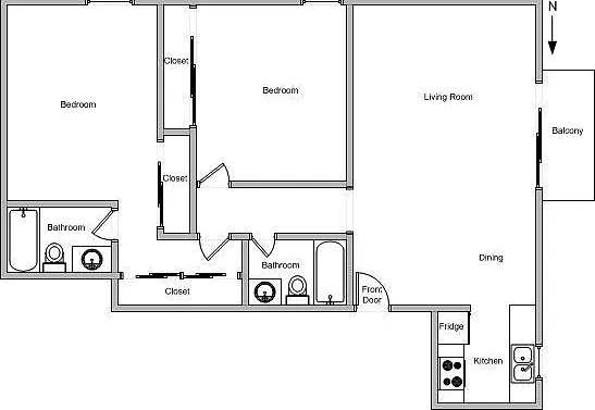 2 bed, 1003 sqft, $3,095 — Photo 3